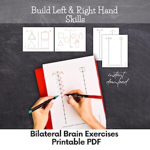Hojas de trabajo de coordinación de manos izquierda y derecha / Ejercicios cerebrales bilaterales (PDF imprimible)