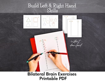 Left & Right Hand Coordination Worksheets | Bilateral Brain Exercises Printable PDF
