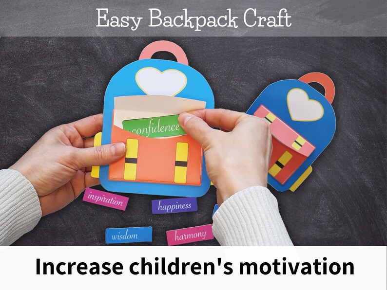 Backpack Craft Activity to Increase Motivation in Kids - Back to School ...