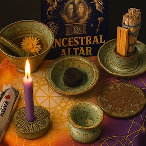 Handcrafted Altar Set Handcrafted Pottery Ritual Tools and Blessings
