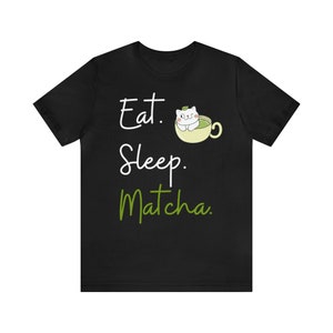 Matcha Tee with cute cat in tea cup | Matcha Tea | Matcha Lovers | Cat Lovers | Cute tea cup and cat | Tea | Unisex - Men & Women&#39;s T-shirt