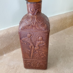 Amber Glass Bottle Leather Encased