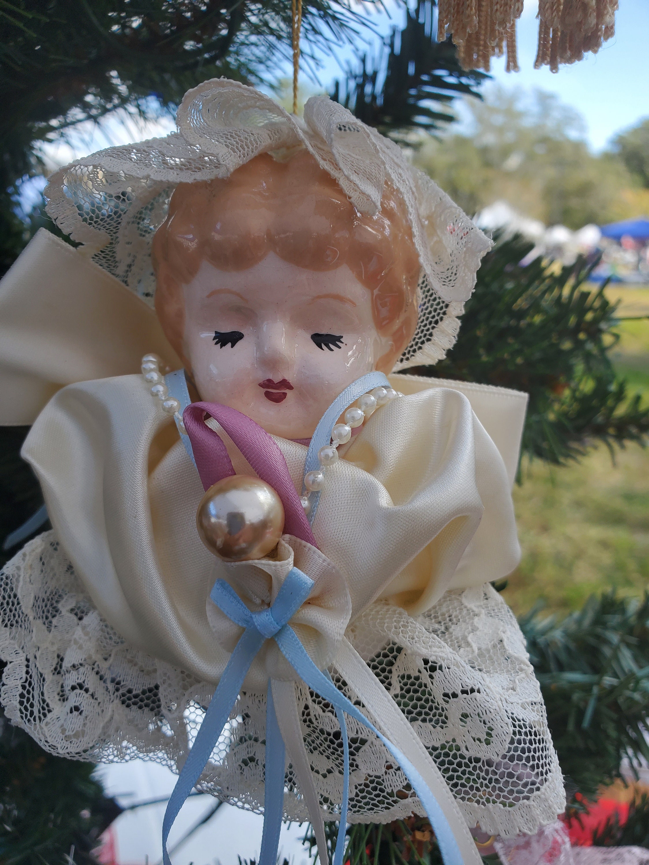 チャイナヘッドドール オーナメント クリスマスツリー ヴィンテージ