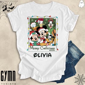 Custom Disney Family Christmas Shirt, Matching Christmas Tees, Personalized Disney Character Christmas Shirt, 2024 Mickey’s Very Merry Shirt