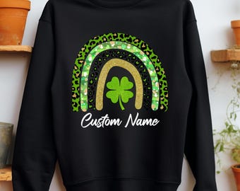 Shamrock Leopard Rainbow St Patrick's Day T-Shirt