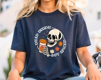 Dead Inside Skeleton Coffee Christmas T-Shirt, Sarcastic Fall Shirt