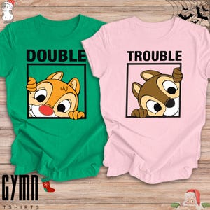 Double Trouble Shirt, Chip and Dale Shirt, Disney Couple Shirts, Disney Halloween Shirt, Disney Matching ShirtDisney Family Shirts