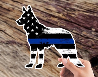 Police German Shepherd Sticker, Police Dog Silhouette Sticker, Police Dog Sticker, Police K9 Sticker, Law Enforcement Sticker, Back The Blue