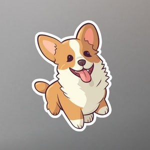 Cute Corgi Sticker, Pembroke Welsh Corgi, Colorful Corgi Sticker, Cute Corgi Decal, Hydro Flask, Laptop, Car, Notebook, Waterproof