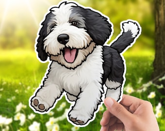 Bernedoodle Sticker, Doodle Sticker, Bernese Mountain Dog, Doodle, Poodle, Hydro Flask, Laptop, Car, Notebook, Waterproof