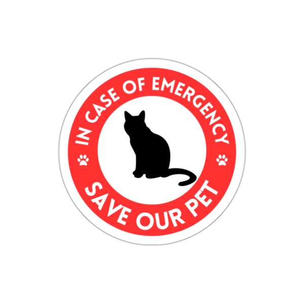 Save My Cat Sticker for House, Emergency Decal for House Window, Fire Safety Home Window Sticker,