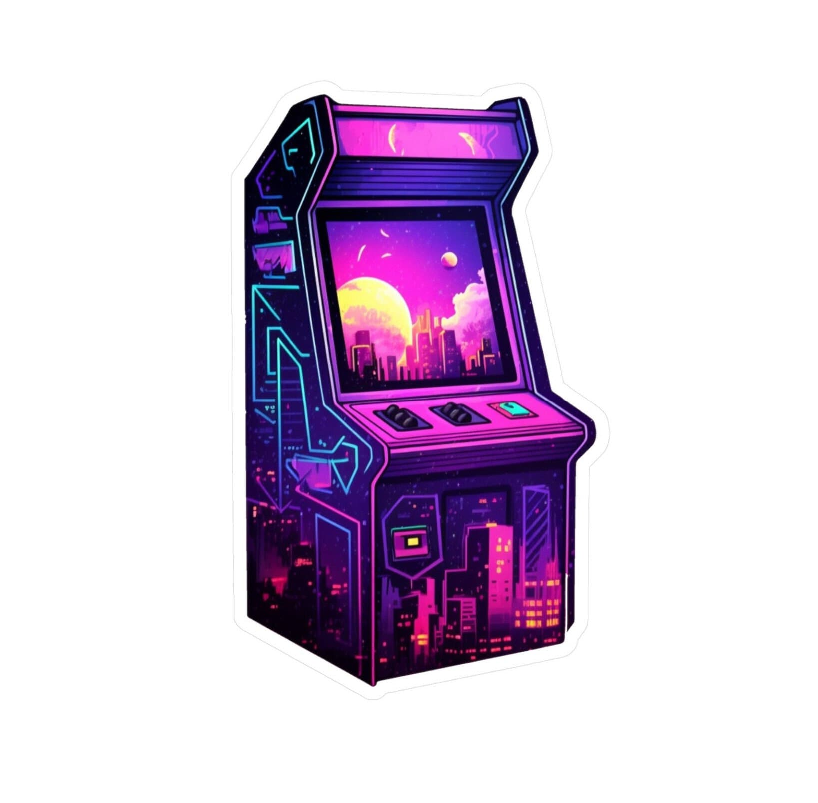 Arcade Game Sticker 1980's Synthwave Sticker 1980's Etsy