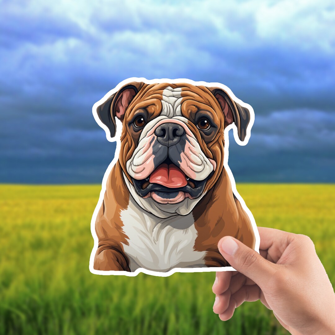Bulldog Sticker, Bulldog, Dog Sticker, Hydro Flask Sticker, Laptop ...