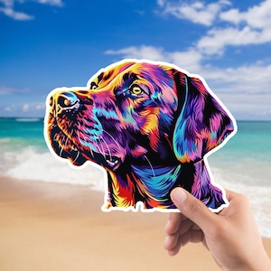 Colorful Labrador Retriever Sticker Stunning Lab Sticker Lab Mom Gift Lab Lover Laptop Sticker Water Bottle Decal