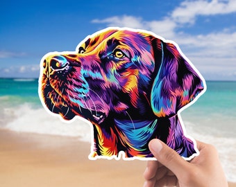 Colorful Labrador Retriever Sticker Stunning Lab Sticker Lab Mom Gift Lab Lover Laptop Sticker Water Bottle Decal