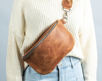 Riñonera de cuero grande, Riñonera de cuero, Bolso cercano al cuerpo, Bolso pequeño de cuero, Bolso de festival, Riñonera de cuero para mujer, Bolso cruzado, Bolso corporal