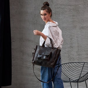 Shopper für Damen, edle Schultertasche, Lederhandtasche, Schultertasche aus Leder, Leder Shopper, große Leder Geldbörse, Damenlederhandtasche aus Leder