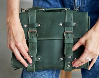 Leather crossbody bag, Leather bag, Handmade leather bag, Leather satchel, Mini satchel, Small crossbody bag, Messenger bag, Shoulder bag