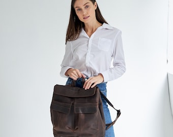 Mini mochila de cuero personalizada para mujer, mochila de cuero, mochila de ciudad, mochila de cuero vintage, mochila de cuero pequeña, mochila de mujer