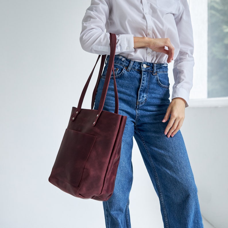 Benutzerdefinierte Damentasche, Ledertasche, Umhängetasche, Umhängetasche, kleine Tasche, Leder-Einkaufstasche für Frauen mit Reißverschluss, Frauenhandtasche, Einkaufstasche Bild 9