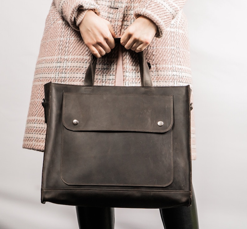 Luxury Women Briefcase,Personalized Leather Laptop Bag,Laptop Bag, Leather Bag, Leather Handbag, Leather Messenger, Office Bag, Shoulder Bag image 1