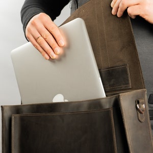 Convertible Laptop Messenger Bag Men, Briefcase Laptop Bag, Cross Body Shoulder Bag, Laptop Portfolio, Large Satchel, Backpack for Men image 9