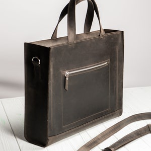 Luxury Women Briefcase,Personalized Leather Laptop Bag,Laptop Bag, Leather Bag, Leather Handbag, Leather Messenger, Office Bag, Shoulder Bag image 7