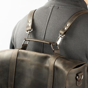 Convertible Laptop Messenger Bag Men, Briefcase Laptop Bag, Cross Body Shoulder Bag, Laptop Portfolio, Large Satchel, Backpack for Men image 8