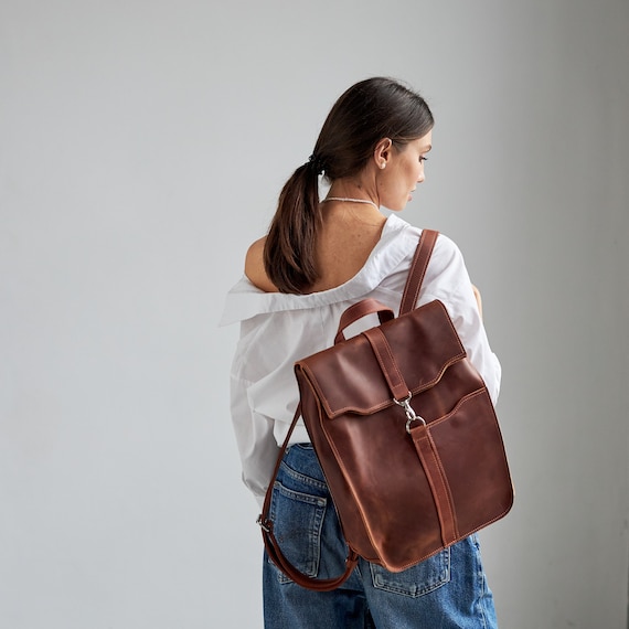 Leather City Backpack, Handmade Leather Travel Backpack, Leather Women Backpack for Work, Leather Urban Backpack, Backpack for Office