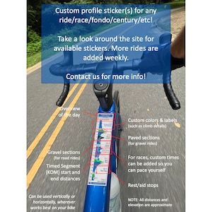 Custom ROUTE PROFILE STICKER for your ride or race!