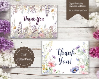 Greeting Card to Say Thank You, Thank You Card, Printable Greeting Card Instant Download 7x5", Thankful Card, Simple Thank You Greeting Card