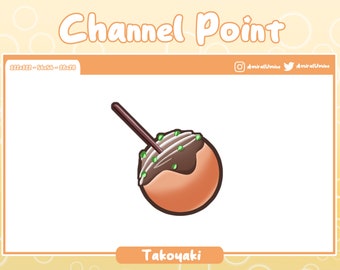 Takoyaki / Puntos de canal para Twitch, Discord y YouTube / Streaming Asset, comida, merienda, Japón