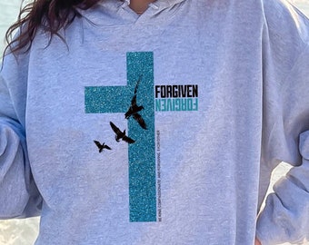 Forgiven PNG, Jesus Cross Clipart, Christian Sublimation Design, Digital Download, Christian PNG, Trendy T-shirt Design, Jesus Graphic EC064