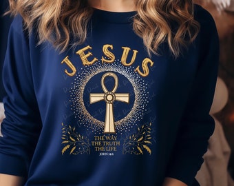 Jesus the way, the truth, the life PNG Christian Sublimation, Floral Christian Shirt Design, Jesus Png, Scripture Png, Bible Verse EC145