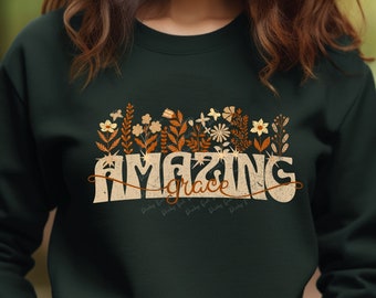 Amazing Grace PNG I Christian Sublimation Design l Religious Graphic l Digital Download l Aesthetic PNG l Jesus PNG l Christian Art EC001