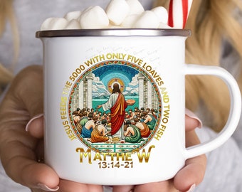 Jesus Feeds the 5000 PNG Sublimation, Christian PNG Designs, Faith PNG, Religious Graphic, Jesus Png, Mosaic Design, Scripture png EC136