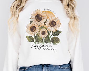 Joy Comes In The Morning PNG, Sunflower Png, Boho Floral Christian PNG Sublimation Design, Jesus PNG, Popular Christian, Aesthetic Png EC151