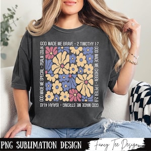 Boho Floral Christian PNG: Retro Bible Verse Design (Digital Download)