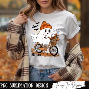 Funny Christian Halloween PNG Designs, Holy Ghost Riding A Bike PNG, Spooky Season, Christian Gift PNG, Retro Trendy Halloween Sublimation