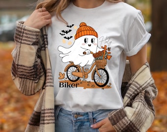 Funny Christian Halloween PNG, Holy Ghost Riding A Bike PNG, Spooky Season, Christian Gift PNG, Retro Trendy Halloween Sublimation HW003