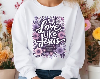 Easter Love Like Jesus DUO PNG Sublimation Designs, Boho Floral Christian PNG, Instant Download, Jesus Png, Vintage Shirt Designs CE011