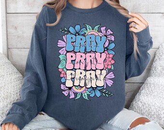 Ora por ello Ora por ello Ora a través de ello Diseños de sublimación PNG cristianos florales bohemios, PNG de fe, Mamá cristiana PNG, Sublimación de mujeres EC197