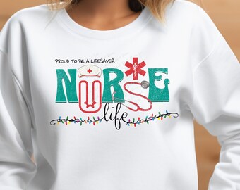 Nurse Christmas PNG, Sublimation Designs, Digital Download, Nurse PNG, Merry Christmas, Christmas Sublimation, Nurse Life PNG, CN003