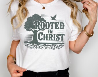 Rooted In Christ Christian SVG PNG Design, Jesus Aesthetic, Trending Bible Verse Svg Png, Christian Graphics, Faith Sublimation EC211