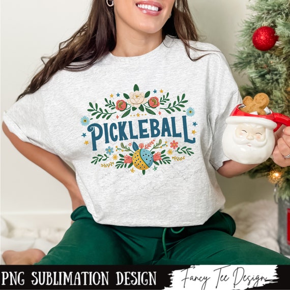 Floral Pickleball PNG: Boho Sport Design (Digital Download)
