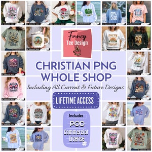 Best Value!!! Christian PNG Whole Shop Bundle, Sublimation Designs, Retro, Boho Floral Christian Png, Jesus Shirt Designs, Bible Verse PNG