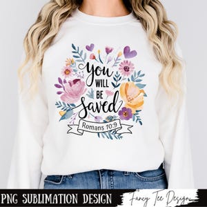 Watercolor Floral Christian Easter PNG: Bible Verse (Digital Download)