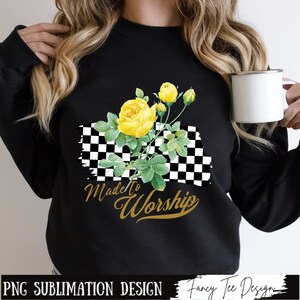 Made to Worship Christian PNG Sublimation Designs, Floral Christian PNG, Faith Png, Aesthetic Graphic, Retro Christian PNG, Jesus Clipart