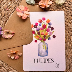 Carte pour toutes les occasions + enveloppe aquarelle peinte à la main 150 x 210 cm