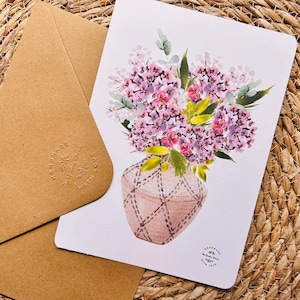 Carte pour toutes les occasions + enveloppe aquarelle peinte à la main 150 x 210 cm